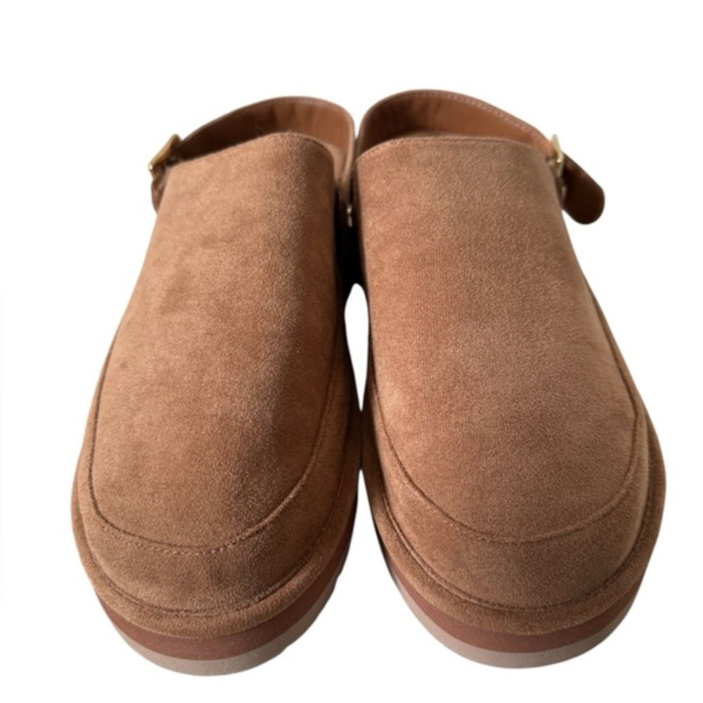 Steve Madden Graham Suede Clogs Brown‎ Mule Buckle Womens 7.5 NWOT - Picture 2 of 7